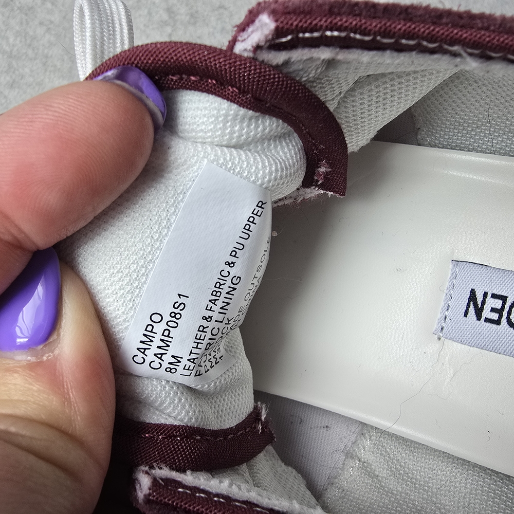 Steve Madden White and Burgundy Sneakers